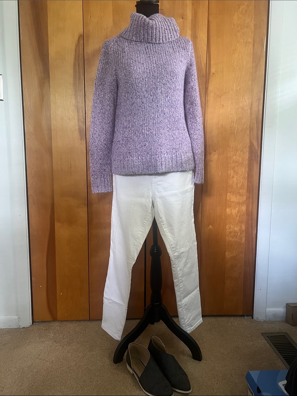 Talbots Lavender Cowl Neck Sweater